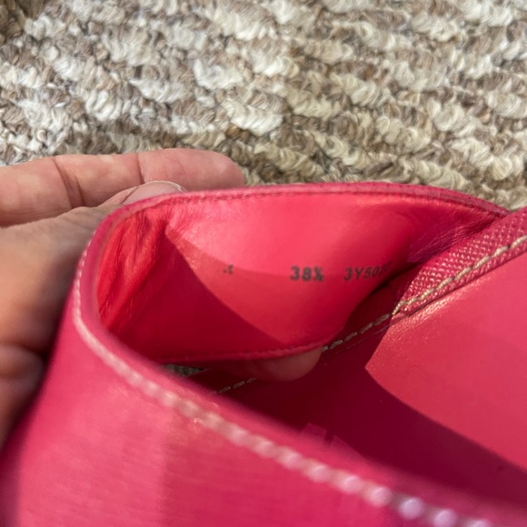 PRADA SAFFIANO Logo Espadrille Wedge/Size 8.5/MINT - Picture 6 of 9